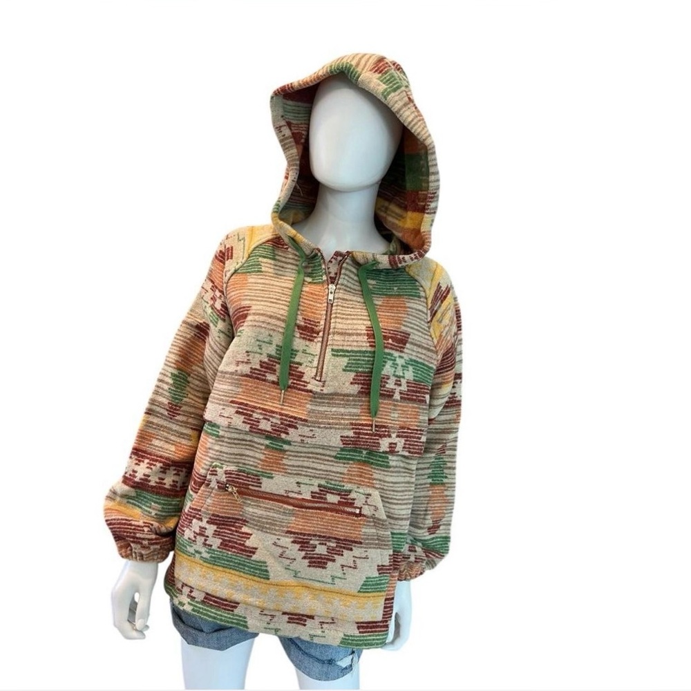 MAINSTRIP hooded fall hues half zip pullover S M L - Picture 10 of 10